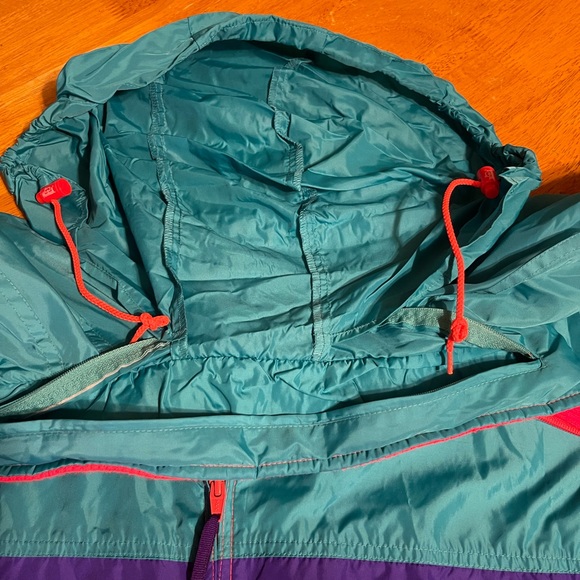 Vintage Woolrich full zip windbreaker Size large packable hood 80s retro - Picture 6 of 10